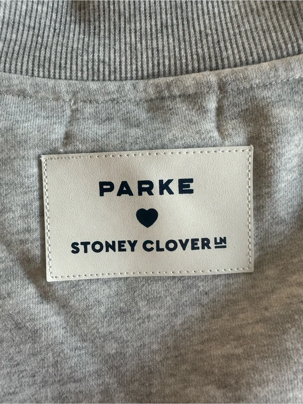 Parke x Stoney Clover Lane Mockneck Heather Gray Blue Gingham L/XL - Picture 5 of 6